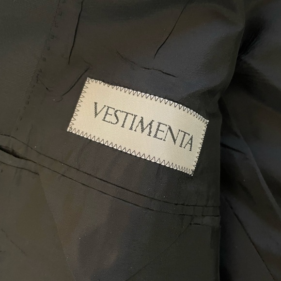 VESTIMENTA Made in Italy Vintage Peak Lapel Tuxedo Jacket in Black Size 42 R - Picture 6 of 8